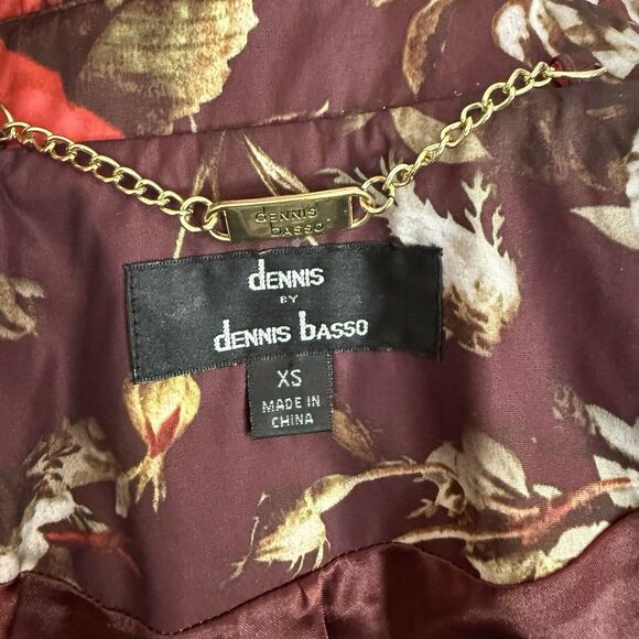 VTG Dennis Basso Raincoat Women’s XS Floral Art To Wear Peplum City Chic Cottage - Picture 11 of 15